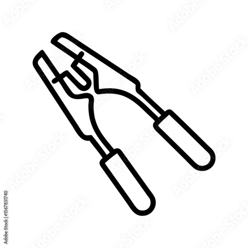 Jumper cables in minimalist style on transparent  background  