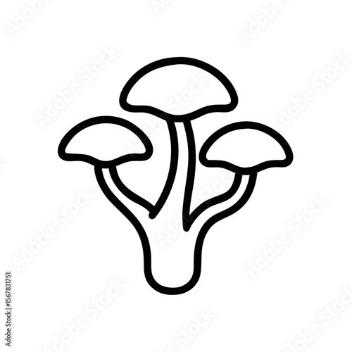 Mushroom cluster icon on transparent background  