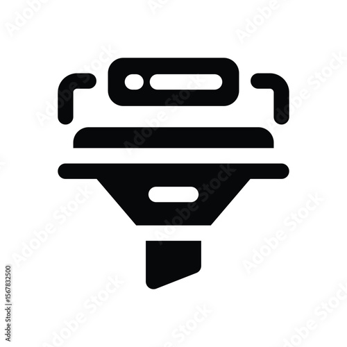 filter glyph icon. Strong and solid vector icon for websites, mobile interfaces, presentations, and visual branding. High quality and easy to edit.