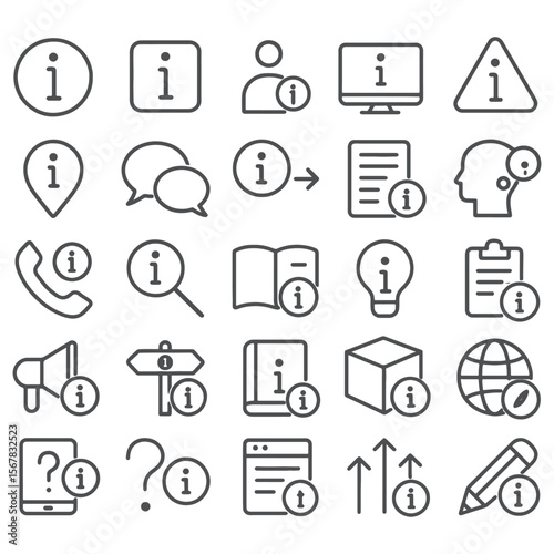 Information Line Icons – Minimalist Vector Set for Web, App & UI Design