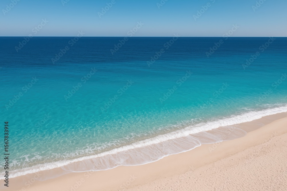 Fototapeta premium Stunning drone shot from fall 2017 showcasing vibrant turquoise waters and pristine exotic shoreline from a bird's eye perspective