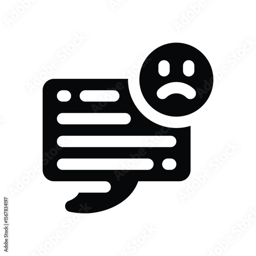 negative comment glyph icon. Strong and solid vector icon for websites, mobile interfaces, presentations, and visual branding. High quality and easy to edit.