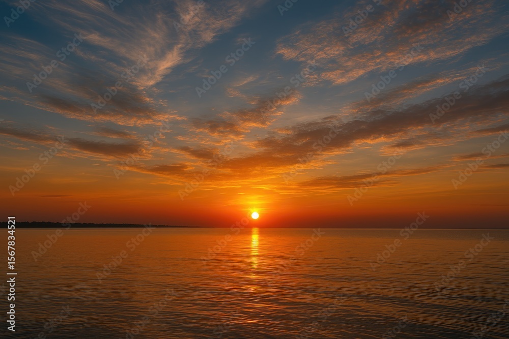 Stunning dawn over the northern region of an Indonesian island