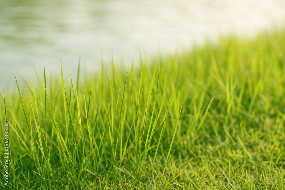 Fototapeta premium Detailed view of grass blades