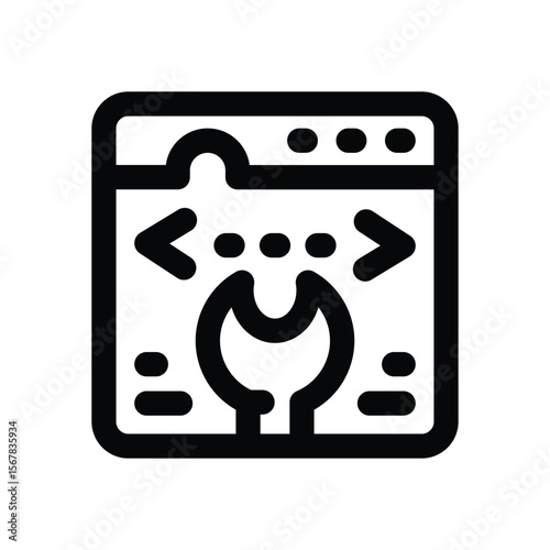 software service line icon. Clean and minimalist vector icon for websites, mobile apps, presentations, and logos. Fully scalable and customizable for any project.