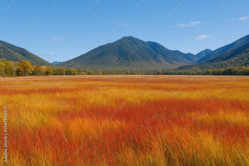 Fototapeta premium Vivid Tussocks in a Wetland Ecosystem