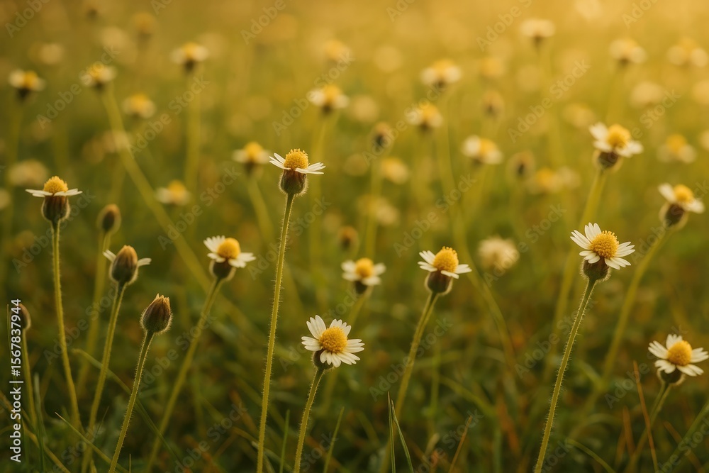 Obraz premium Decorative buttons inspired by wild daisies and tridax flowers