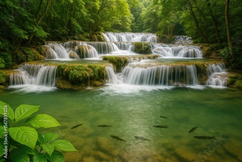 Close-up of Liphee Waterfall along the Mekong River