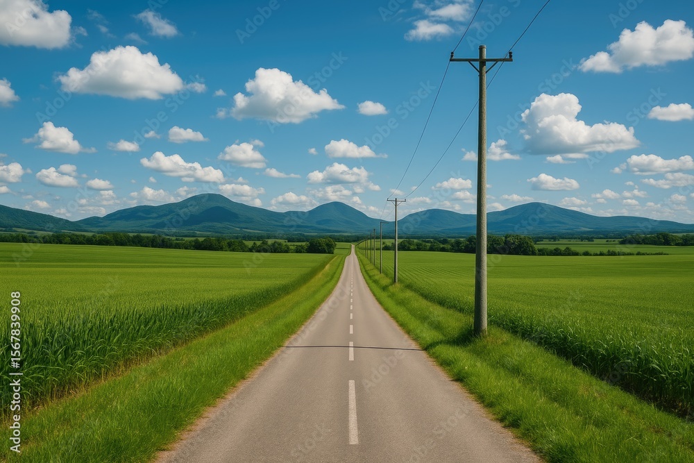 Rural Pathway and Column Amidst Agricultural Fields Rural Pathway and Column Amidst Agricultural Fields