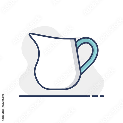 Creamer jug vector icon. Dairy product sign