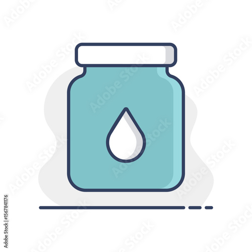 Glass jar with milk vector icon