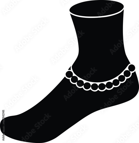ankle bracelet on white background.eps