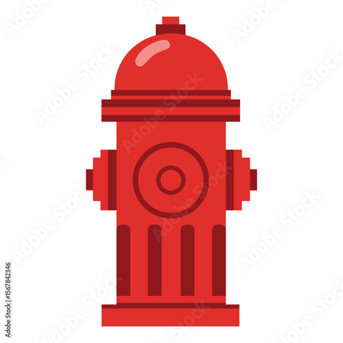 Red fire hydrant, an essential safety equipment for firefighting and emergency services