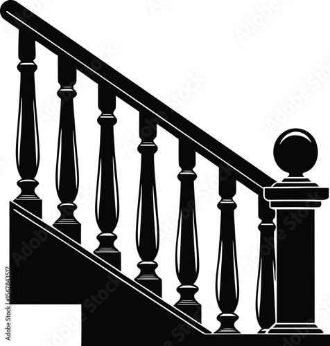balustrade on white background.eps