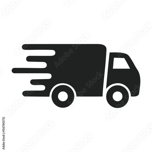 Fast delivery truck shipping service transportation icon symbol