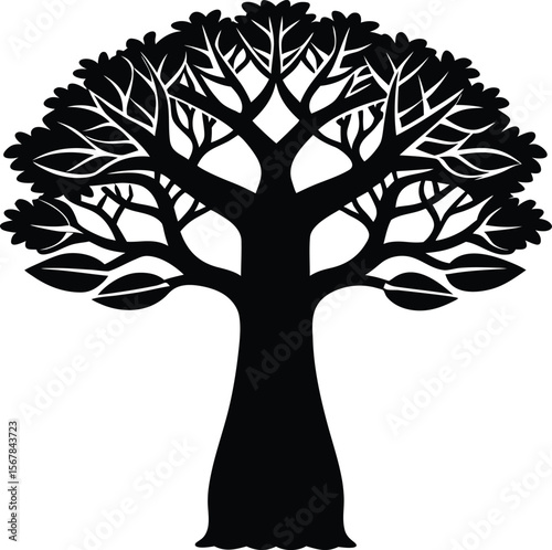 baobab tree on white background.eps