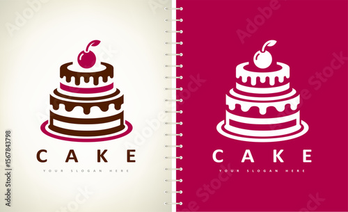Cake logo vector. Food design