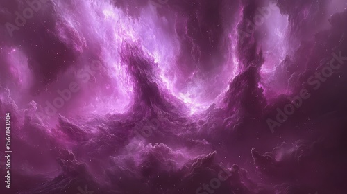 Cosmic Nebula: A mesmerizing display of swirling celestial gases, awash in hues of vibrant purple, showcasing the vast beauty and mystery of the universe.