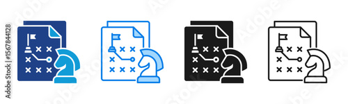 Business Strategy icon sheet multiple style collection