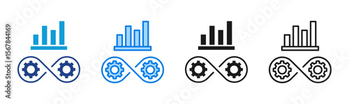 Continuous Improvement icon sheet multiple style collection