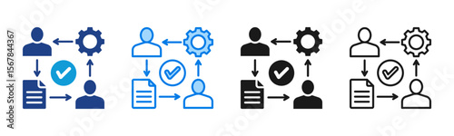 Approval Process icon sheet multiple style collection