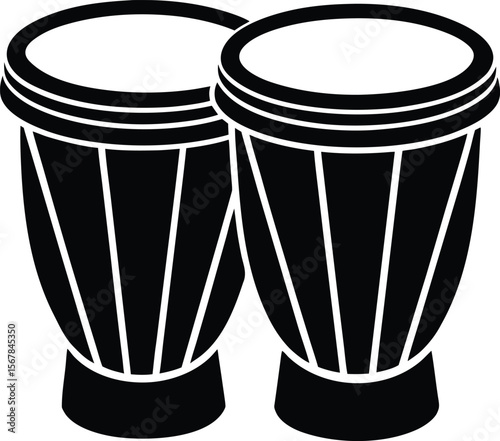 bongo drums on white background.eps