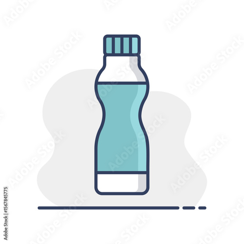 Drinkable yoghurt bottle vector icon