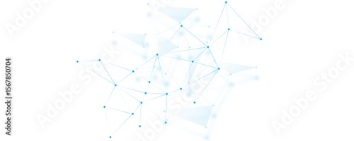 Abstract white blue digital technology futuristic communication high tech concept background. Technology dots lines connect network background.	