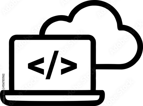 Cloud Development Laptop Icon | Remote Coding & Computing
Cloud-Based Programming Icon | Laptop & Cloud Service
Developer's Cloud Workstation Icon | Remote Code Access