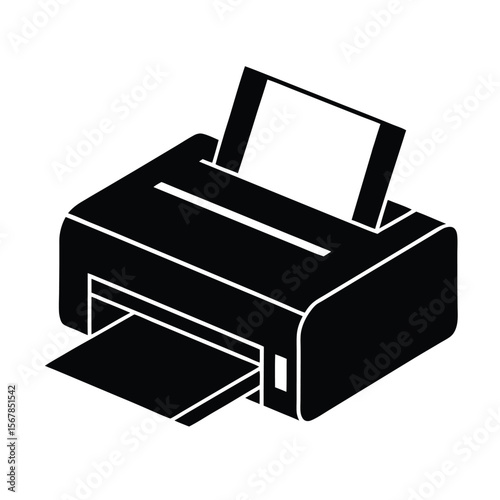 Printer Rectangular Body Paper Slot Icon Vector Illustration