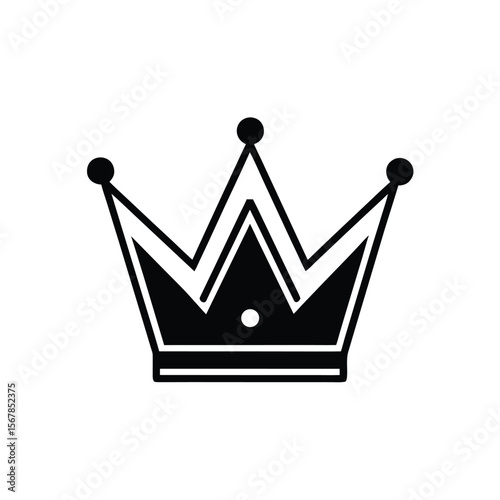 Linear Crown Icon Three Points Balanced Design Icon Vector Illustration