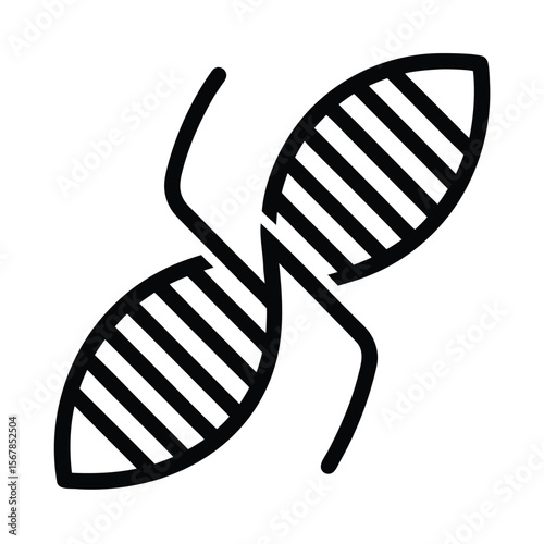 Linear Gene Edit DNA Slice Biotech Form Icon Vector Illustration