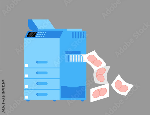 Copying ass. Copying ass in office on scanner. office prank