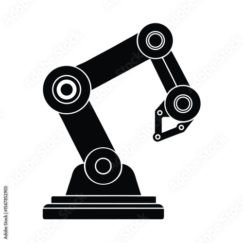 Linear Robotics Arm Joint Mechanical Form Icon Vector Illustration
