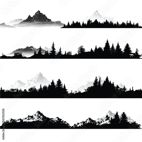 cascade mountain range silhouette