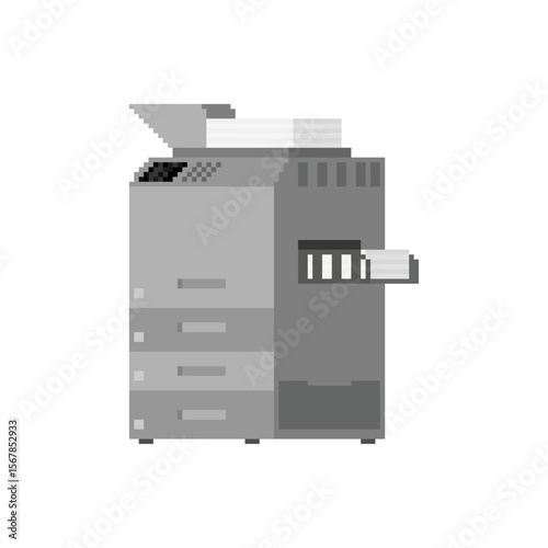 Copier pixel art. 8 bit Large copier office machine symbol