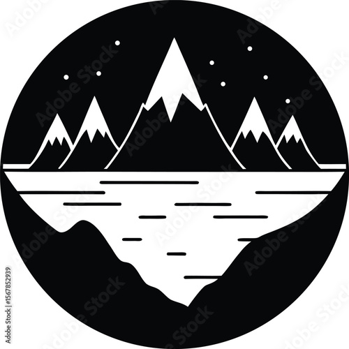 fjord on white background.eps