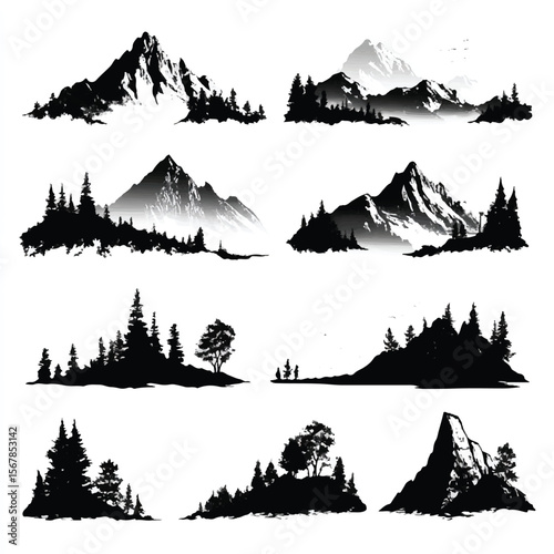 cascade mountain range silhouette