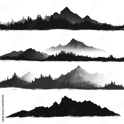 cascade mountain range silhouette