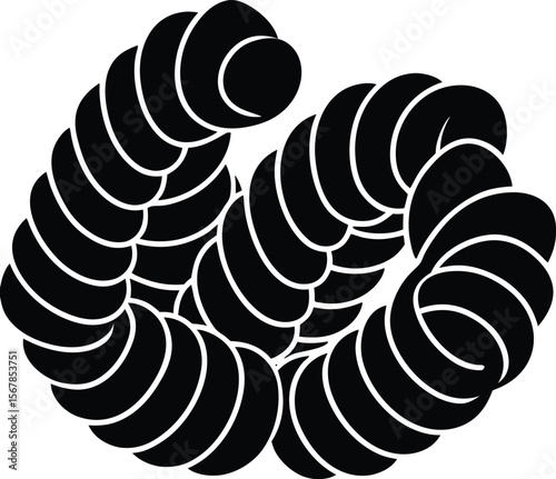 fusilli noodle on white background.eps