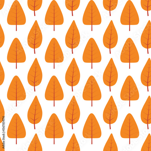 Seamless orange autumn leaves pattern for cozy fall decor