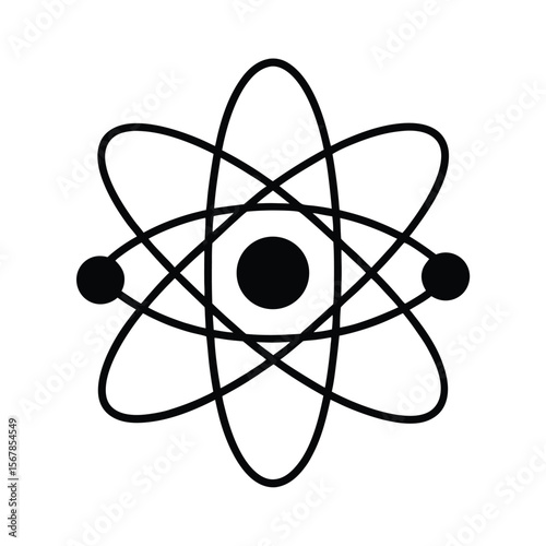 Minimalist Gluon Bond Force Link Particle Icon Vector Illustration