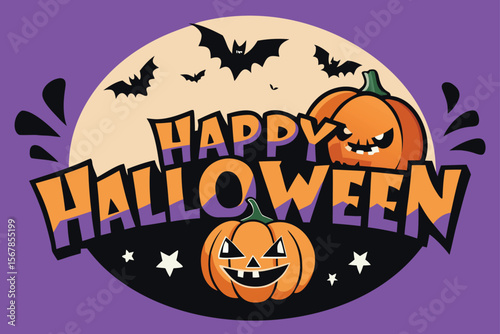 Happy halloween clipart vectors