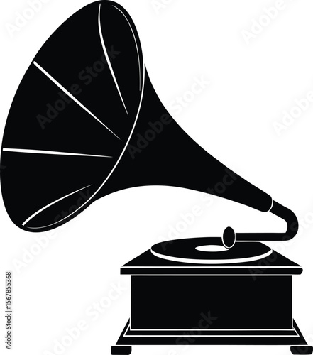 gramophone on white background.eps