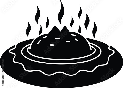 hot spring on white background.eps