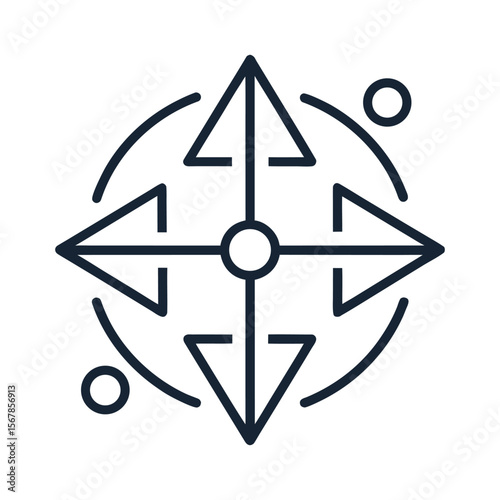 Line Arrow Vector Icon Set in Thin Line Style