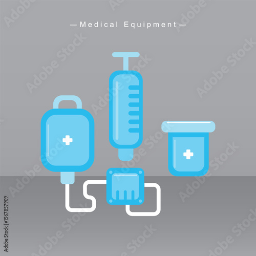 First Aid and Medical Supplies , Vector Illustration Bundle.