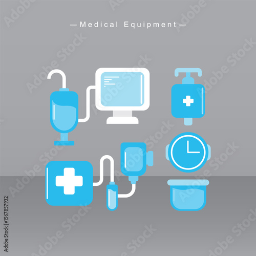 First Aid and Medical Supplies , Vector Illustration Bundle.