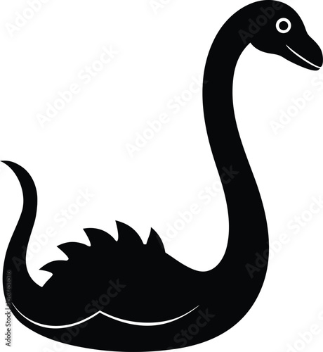 loch ness monster on white background.eps