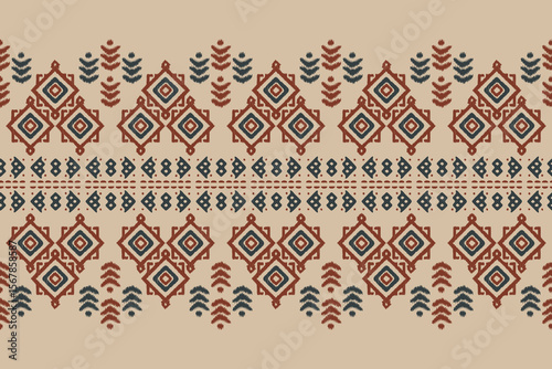 Ethnic abstract ikat art. Aztec ornament print. geometric ethnic pattern seamless  color oriental.  Design for background ,curtain, carpet, wallpaper, clothing, wrapping, Batik, vector illustration.